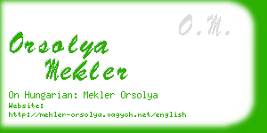 orsolya mekler business card